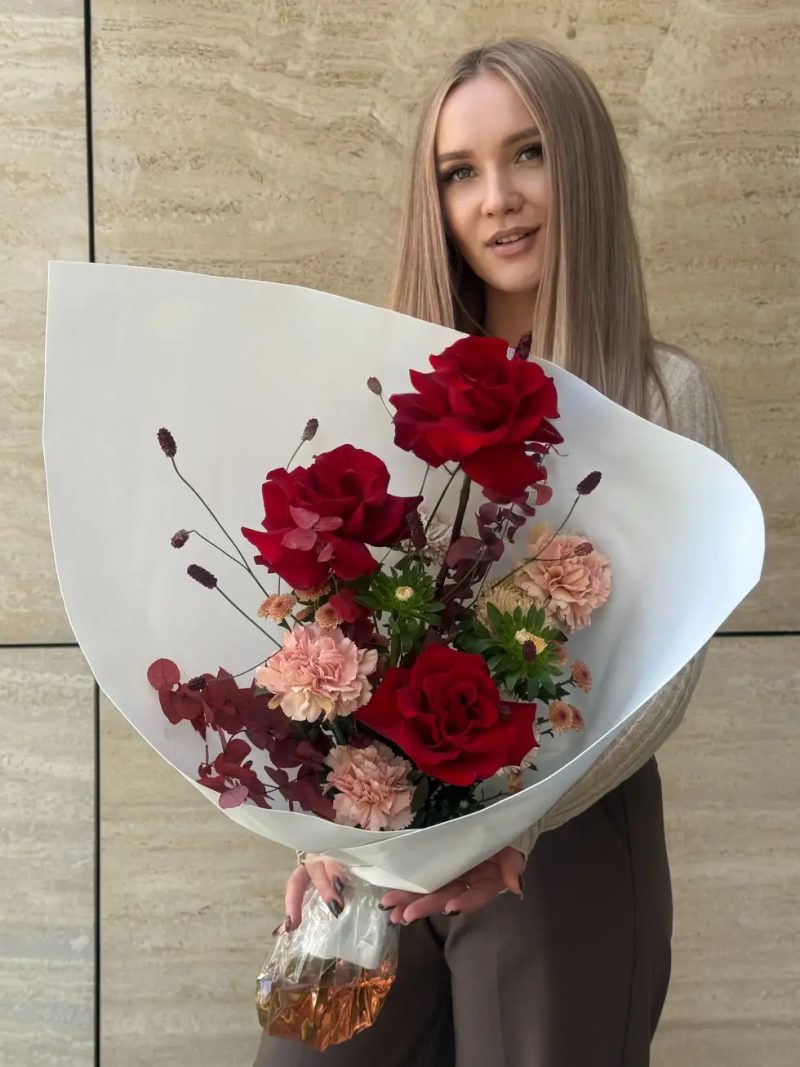 Букет Рубиновое сердце